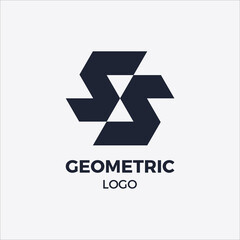 logo letter SS Geometric Monogram with unique designs