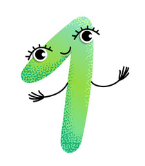 Multicolored textured figure 1 with face