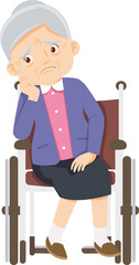 senior,old people, elderly in wheelchair patient and nursing