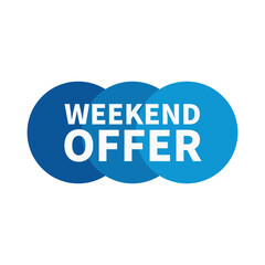 Weekend Offer In Blue Color Circle Shapes For Advertisement Business 