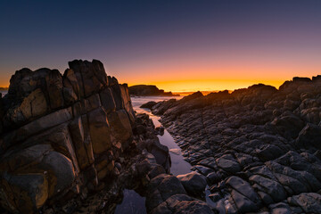 Big rock on the coastline of Crescent Head, Australia at sunrise time. © AlexandraDaryl