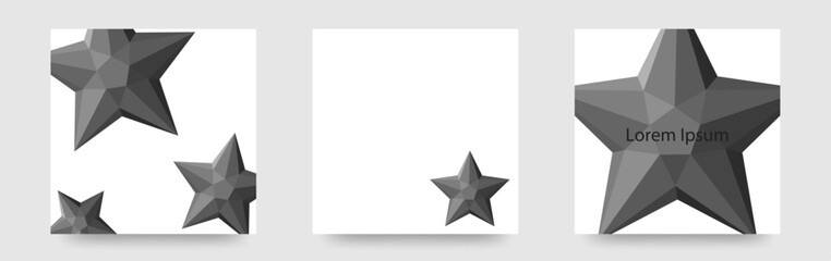 ポリゴンの星カード　背景　壁紙　招待状