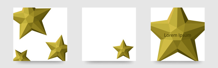 ポリゴンの星カード　背景　壁紙　招待状