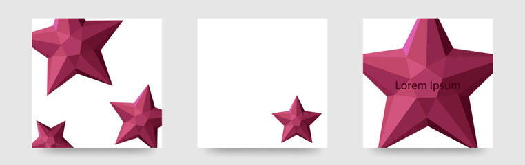 ポリゴンの星カード　背景　壁紙　招待状