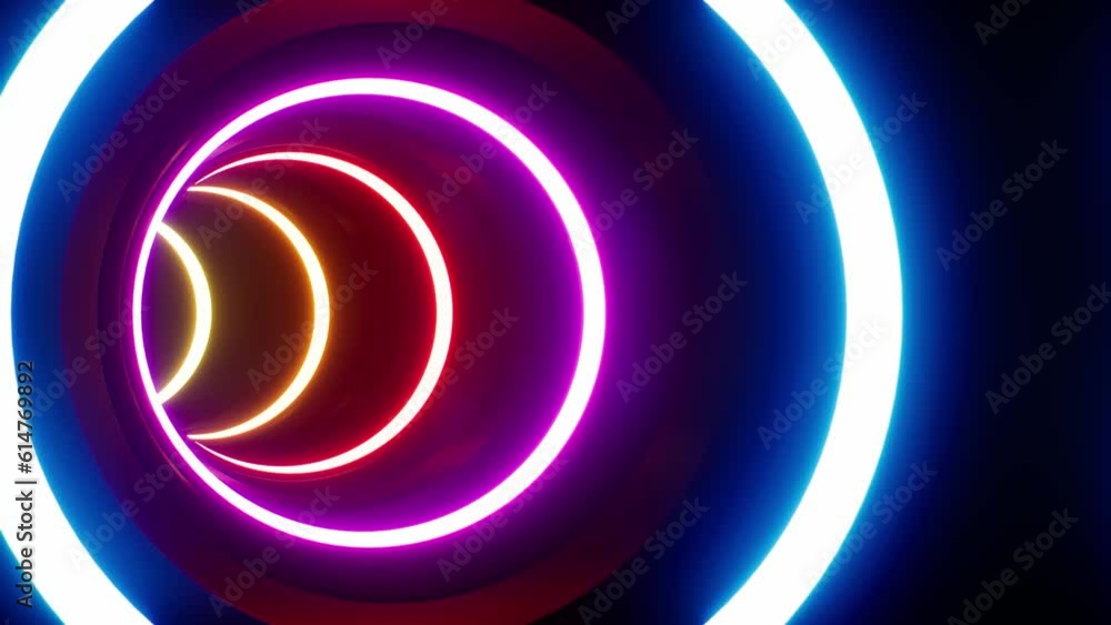 Wall mural Glowing Rainbow Light Tunnel Background