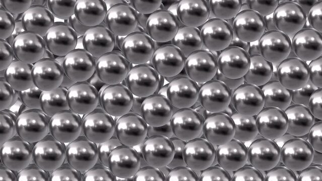Falling and Stacked pachinko ball metal spheres transition background