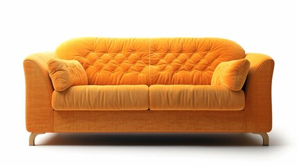 Modern Sofa isolated on white, Generative Ai