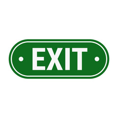 Exit Button In Green Color Rounded Rectangle Shape With White Line
