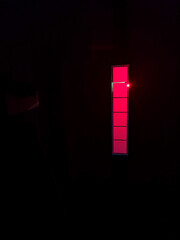 house door lit by breaklights