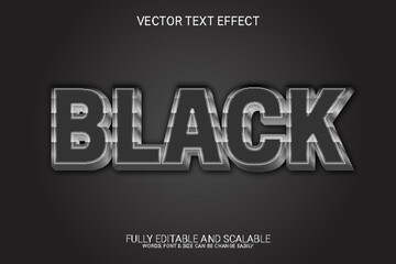 Black 3D Editable Vector Text Effect Template Design
