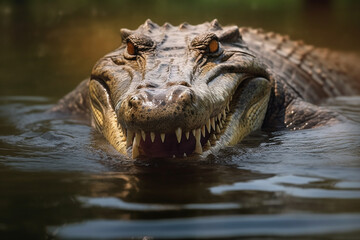 Obraz premium Crocodile Crocodile in the natural swamp