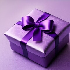 Purple Wrapped Gift Lavender Background Generative Art