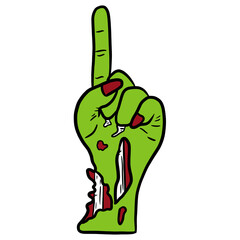 Zombie Hand With One Finger