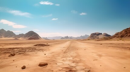 Fototapeta na wymiar Desert Landscape with Mirage