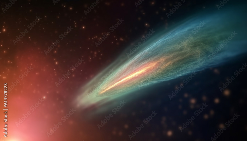 Poster abstract galaxy backdrop illuminated by glowing multi colored star field generated by ai