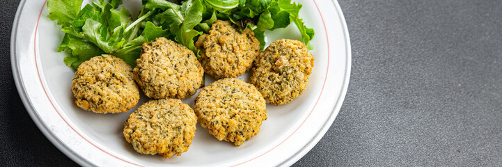 falafel food vegetable bean cutlet ball healthy meal food snack on the table copy space food background rustic top view  