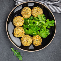 falafel food vegetable bean cutlet ball healthy meal food snack on the table copy space food background rustic top view  