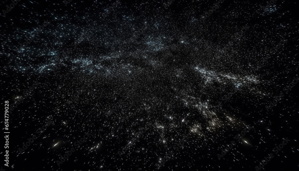 Poster exploding supernova illuminates milky way galaxy in abstract star field generated by ai