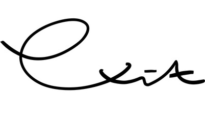 Handwritten "exit" vector shape for design