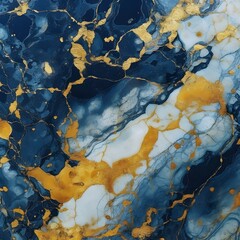 Luxury Marble Digital Art - Blue Marble with Gold, Background 4K Quality, JPEG