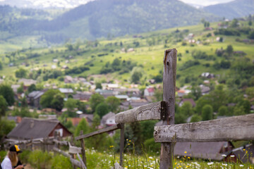 Fototapeta na wymiar fence in the mountain