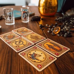 Fototapeta na wymiar Representation of fortune teller and tarot cards. Generative AI