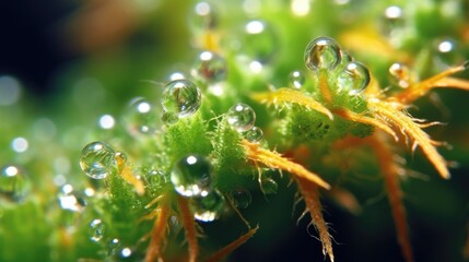 The Beauty of Trichomes: A Close-up Look at Cannabis Flowers. Generative AI.	

