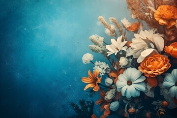 Fototapeta na wymiar Ai generated illustration of vintage flowers background pattern