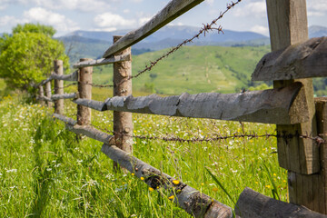 old rusty fence