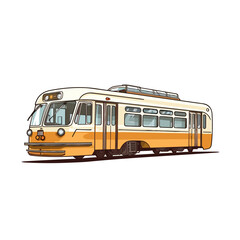 Naklejka na ściany i meble Playful cartoon Railcar sticker Illustrations in minimalist detailed style
