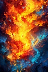 Obraz premium Flaming air background, in the style of decorative paintings, luminous quality Generative AI