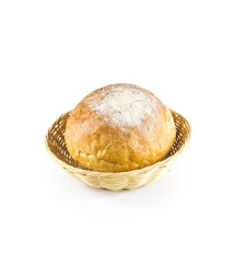 Sourdough bread. Sourdough roll. Fresh fragrant bread Isolated on white background. Collection of baked bread