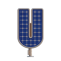 Solar Panel 3D Alphabet or PNG Letters