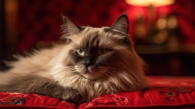 portrait of a cat HD 8K wallpaper Stock Photographic Image