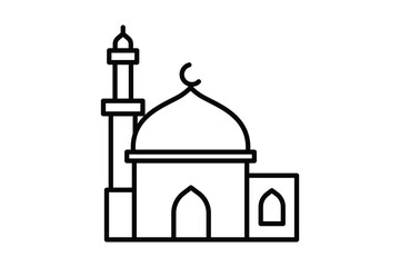 Mosque icon. Icon related to religion, building. Line icon style design. Simple vector design editable