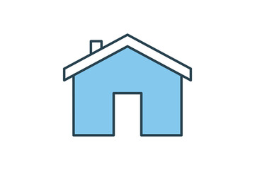 House icon. Flat line icon style design. Simple vector design editable
