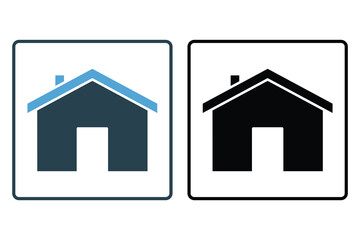 House icon. Solid icon style design. Simple vector design editable
