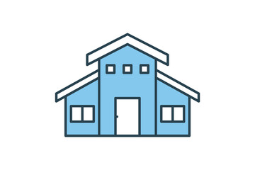 Mediterranean style house icon. Icon related to real estate, hotel, building. Flat line icon style design. Simple vector design editable