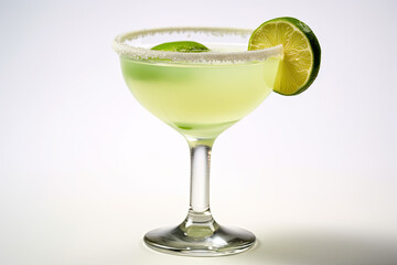 Margarita cocktail isolated on white background. AI generative.
