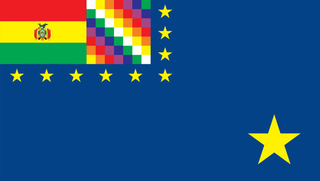 Bandera de la Reivindicaci&oacute;n Mar&iacute;tima Boliviana. Es una bandera oficial de Bolivia, izada y utilizada en actos c&iacute;vicos y culturales referentes al tema mar&iacute;timo boliviano.