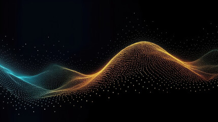 Abstract wave of digital wave effect , lines connecting network dots , Created with Generative Ai Technology