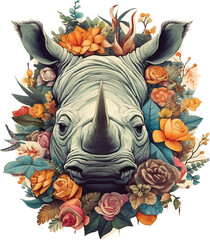 animal design floral flower illustration