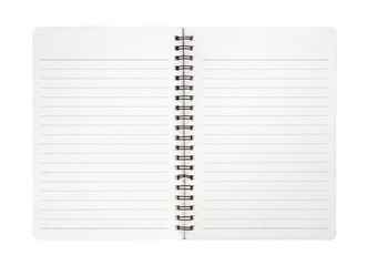 Open blank notebook isolated on transparent background