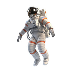 3D Astronaut character in space on transparent background. Generative AI