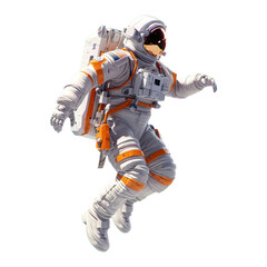 Fototapeta na wymiar 3D Astronaut character in space on transparent background. Generative AI