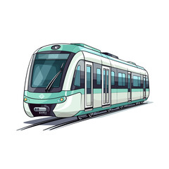 Fototapeta na wymiar Playful cartoon Light rail sticker Illustrations in minimalist detailed style