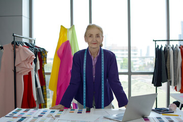 Professor designer with his design, Fashion design concept.