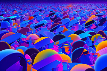 Colorful Abstract Crowd at Golden Hour