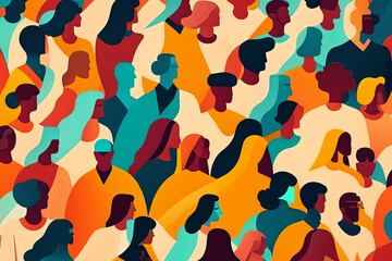 Colorful Abstract Crowd at Golden Hour