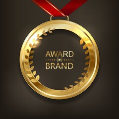 Golden circle template with laurel wreath